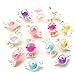 Qingxi Charm 56pcs Mixed 7 Colors Shiny AB Color Acrylic Candy Bow Bead Hairband Bracelets Necklace DIY Craft Embelishment (Mixed,56pcs)