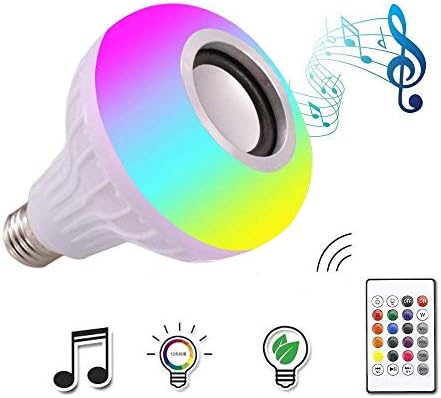 LED Bluetooth Light Bulb Speaker, CoreLife Color Changing Music Bulb with Remote Control Wireless Connect to phone or Smart Home 7W - E26 E277