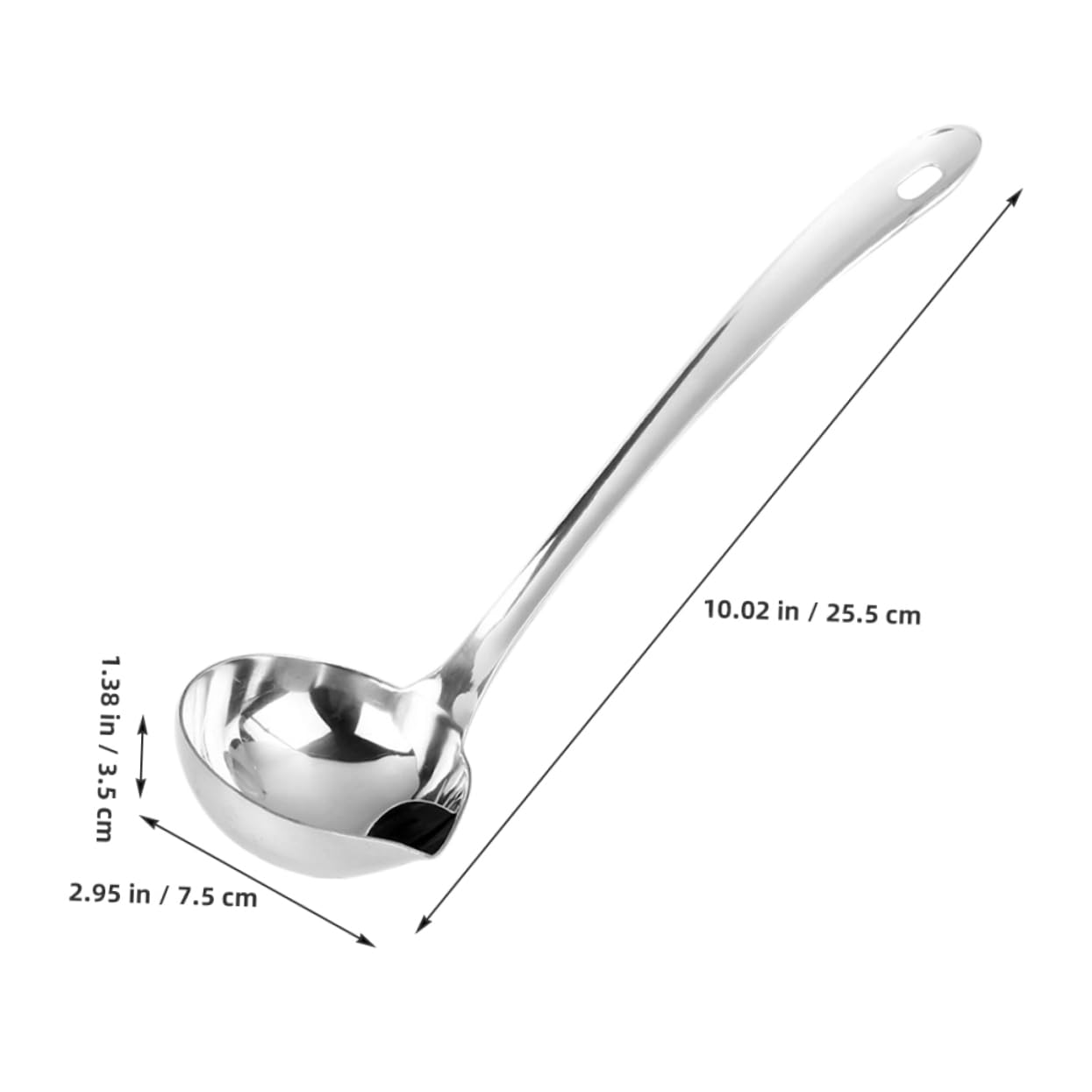 OKUMEYR 2pcs Stainless Steel Oil Separator Ladle Spoon with Pour Spout Metal Grease Separator for Cooking Fat Skimmer Spoon for Serving Soups and Sauces Kitchen Essential Filter Tool