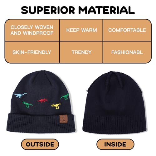 Toddler Knitted Beanie Boys Cute Embroidery Hat Baby Kids Cuffed Skull Caps for Winter Autumn4