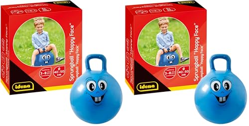 Ballon de saut pour enfant qui bouge : lot de 2 jeux extérieurs bleus Idena