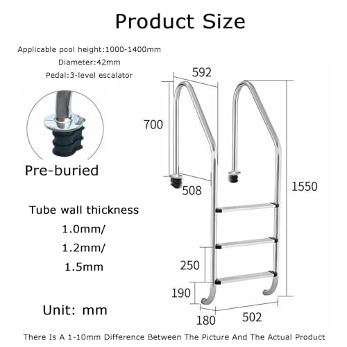 Escalera para piscina acero inoxidable 3 peldaños miniatura 2