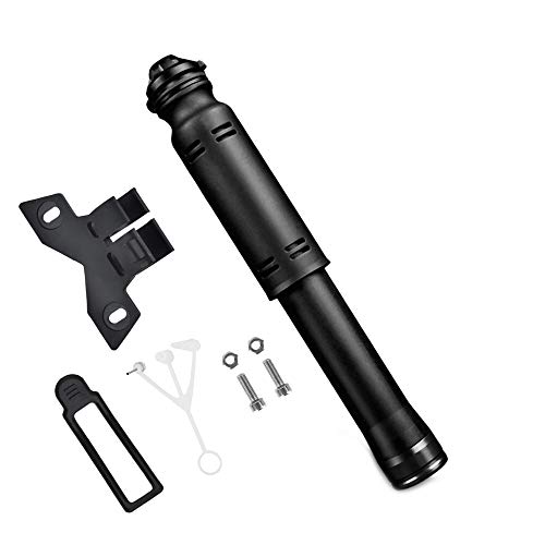 TMcom Mini Bike Pump Bicycle Tire Pump for Road, Mountain and BMX Bikes Portable Lightweight Bicycle Air Pump Fits Presta and Schrader,Mountain Bike, Ball(Black)