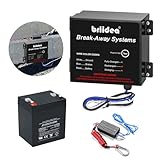 Trailer Brakeaway Kit, Briidea Trailer Brakes Breakaway Kit with 12V 5AH Battery and Charger, LED Indicator, All Metal Waterproof Enclosure, Designed for Safe Towing, Ensure Your Driving Safety
