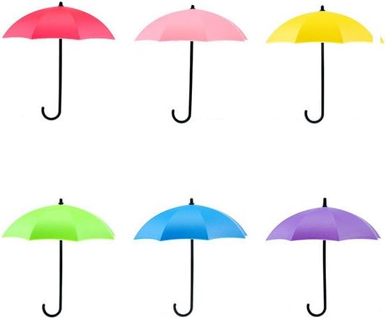 Ydida 6 PCS Colorful Umbrella Wall Key Holder Key Hanger Wall Key Rack Wall Key Holder Key Organizer For Keys, Jewelry And Other Small Items Key Holder for Wall