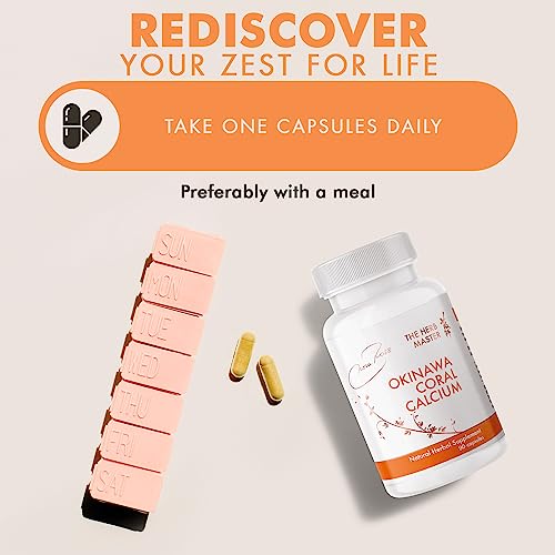 Nora Ross Okinawa Coral Calcium Supplements, Healthy Immune Support, Supporting Bone & Teeth Health With Magnesium, Potassium, Zinc, Vitamin D3, Vitamin B, Calcium Carbonate, 90 Capsules #TOP2