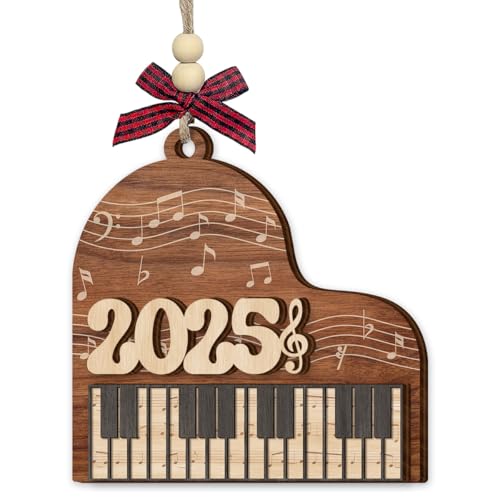 Piano Christmas Ornament 2025, Piano Teacher Gifts for Women, Men - Wooden Music...