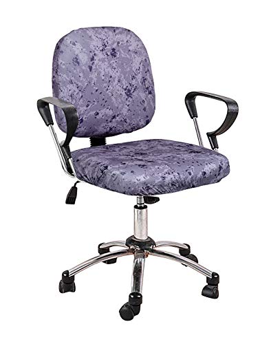 Image of Cortina Polyester Rotating Chair Office Covers | Soft Stretchable Elastic Spandex Material | Elastic Computer Chair Slip Covers | Removable Chair Case | Marble Print Grey | Chair Cover Set of 1