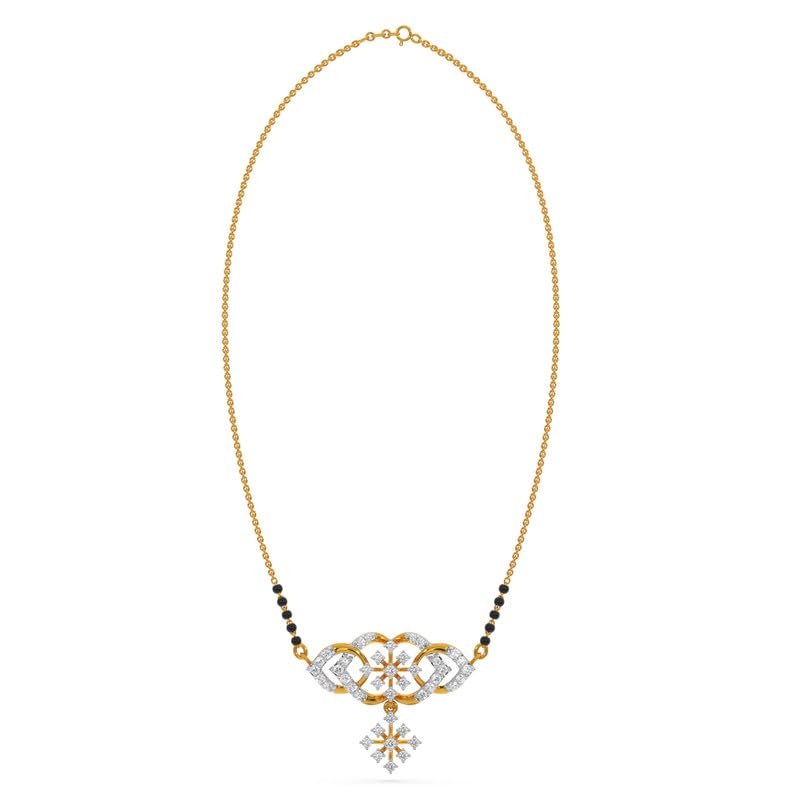Image of KISNA JEWELS 14KT|18KT BIS Hallmark Pure Gold and Diamond Mangalsutra For Women