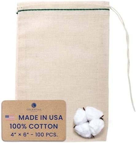 Sachets En Mousseline Coton Orange 4x6 Avec Cordon – Parfaits Pour Les Cadeaux, Fêtes Et Emballages Créatifs !