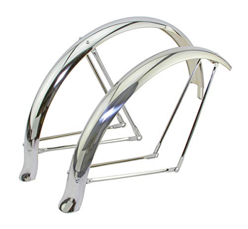 Alta Bicycle Chrome 26" Flared Adjustable Middleweight Fender Set #TOP12