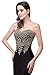 Women Fashion Long Mermaid Black Evening Dresses For Wedding Party, 12, Black