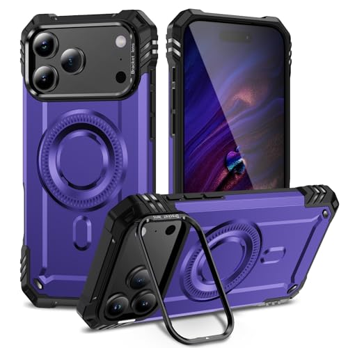 Coque iPhone 17 Air violette avec support solide silicone rigide anti-rayures