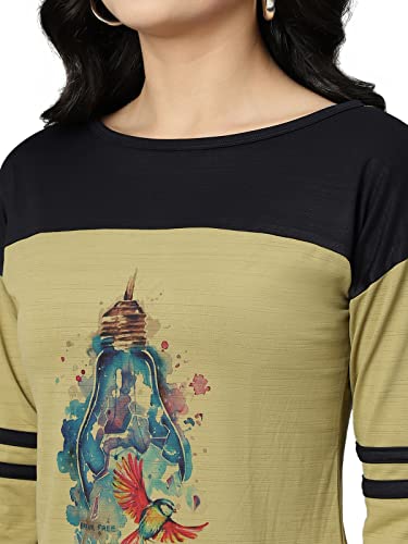 Image of OM SAI LATEST CREATION Women's New 3D Printed Lycra 3 /4 Sleeve Regular Fit Office wear,Casual wear Western Top