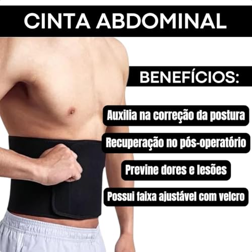 Cinta Abdominal Térmica Masculina Corrigir Postura Trabalho Faixa de Compressão Abdômen Modeladora C