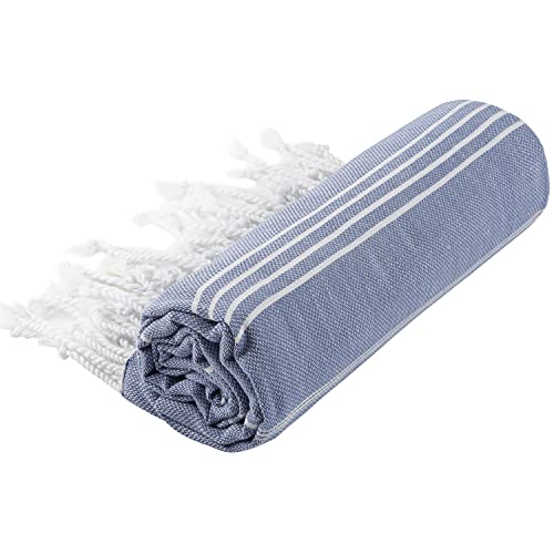 Cacala Pure Series Lightweight 100% Turkish Cotton Super Soft Peshtemal Luxury Bath Towel, Oversized Quick Dry Shower Towels Bathroom, Beach, Gym, Sports, Yoga, Pool, Spa (37 X 70), Grey Blue #TOP4