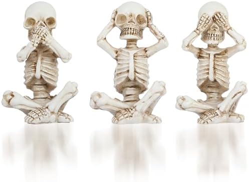 Skull Shelf Decor,Yoga Skeleton Figurine,Halloween Gothic Home De...