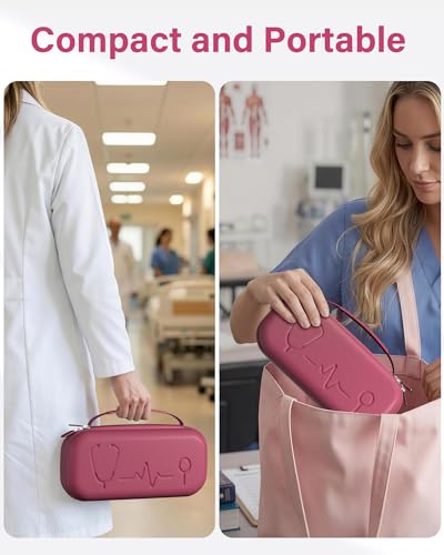 Image of ProCase Stethoscope Case for 3M Littmann Classic III & Cardiology IV -Raspberry | Hard Protective Carrying Bag Fits MDF, ADC, Omron Stethoscopes, Medical Storage Organizer for Nurses & Nursing Students