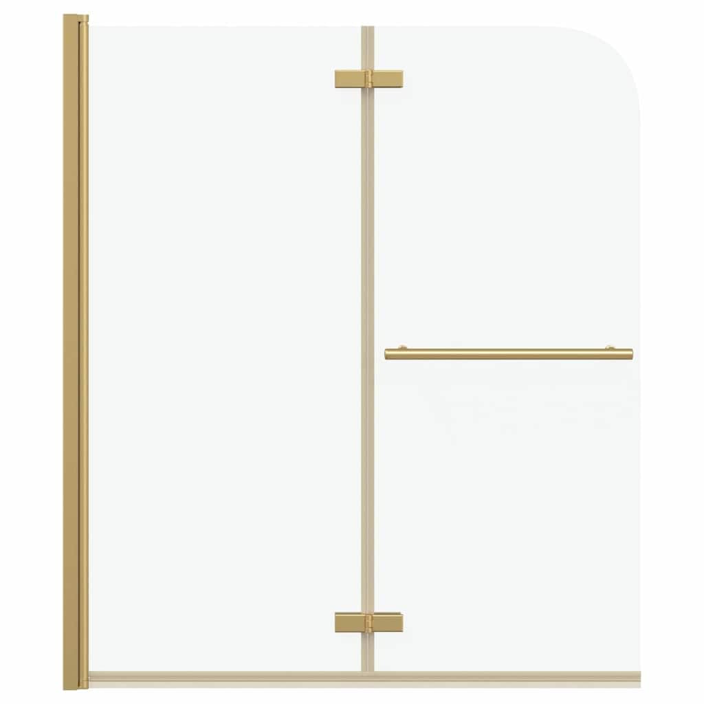 Box Doccia 120x140 Pieghevole in Vetro di Sicurezza e Alluminio Oro - Paraspruzzi per Vasche Doccia