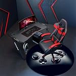 Black Gaming Chair Mat for Hardwood Floor Anti-Slip, Round Office Computer Carpet for Teen Bedroom Decor, Office Gaming Room, Round 47" - Image 2