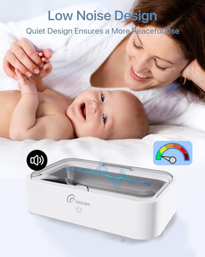 Loocam Limpador ultrassônico com solução de limpeza de 120 ml incluída, capacidade de 600 ml/567.0 g