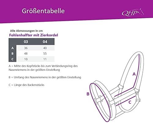 Fohlenhalfter Arbo-Inox mit Zierkordel, weich unterlegt und 2-fach verstellbar