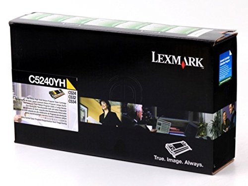 Toner yellow Lexmark C 524 N original sans trace code C5240YH 5000 pages - 3