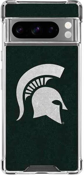 Skinit Clear Phone Case Compatible with Google Pixel 8 Pro - Officially Licensed Michigan State University Spartans Away Grey S Design