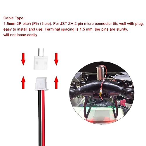 Lyeteung 50 Paia JST 1.5 ZH 2 Pin Connettore