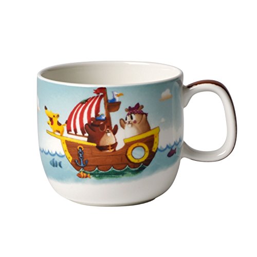 Villeroy & Boch Chewy's Treasure Hunt Taza infantil, 180 ml, Porcelana Premium, Blanco/Colorido