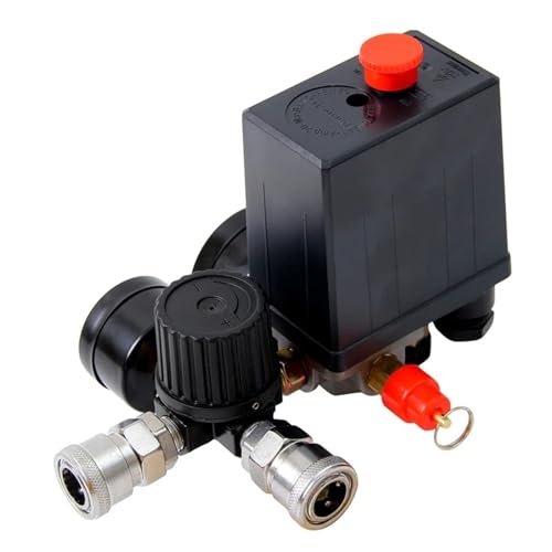 Compresor de aire regulador de 4 puertos 220V 380V interruptor presión 180PSI 4