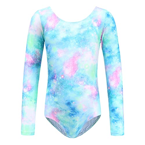 Costume de ballet bleu clair avec imprimé floral moderne pour enfant