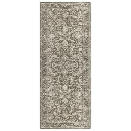 KILOCOCO Hallway Runner 2x5 Kitchen Runner Rug Printed Vintage Floral Washable Non-Slip Runners for Hallways Laundry Room Rugs Distressed Boho Rug Runners for Bedroom, Taupe by KILOCOCO - Used condition - Image 9