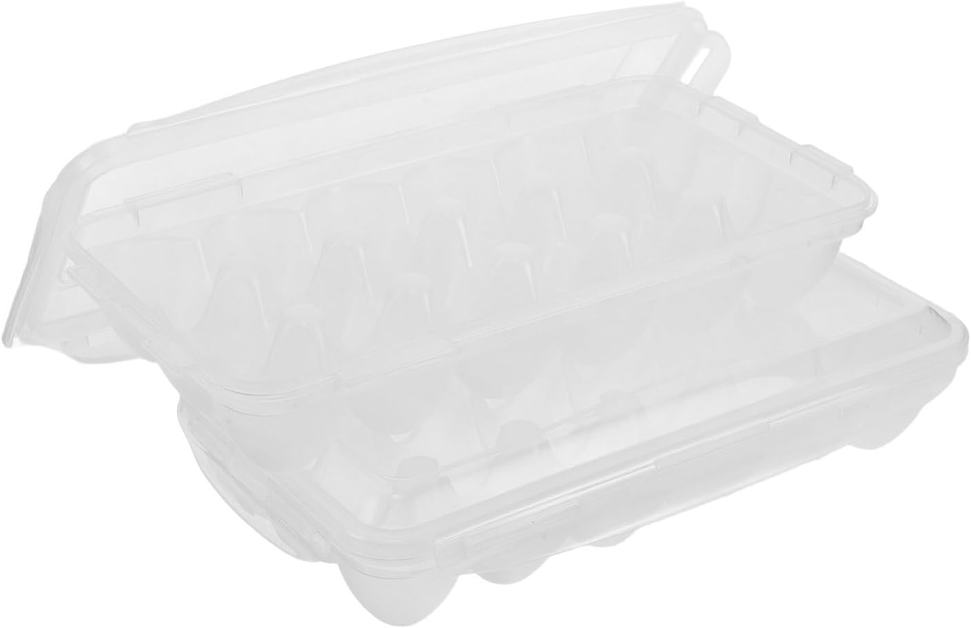 2pcs Egg Container Holders for Refrigerator Stackable Plastic Egg Organizer Storage Box with Lid for Small Home Refrigerators and Fridge Organization
