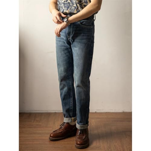 Red Tornado Light Wash Slim Straight 16oz Selvedge Denim Pants2