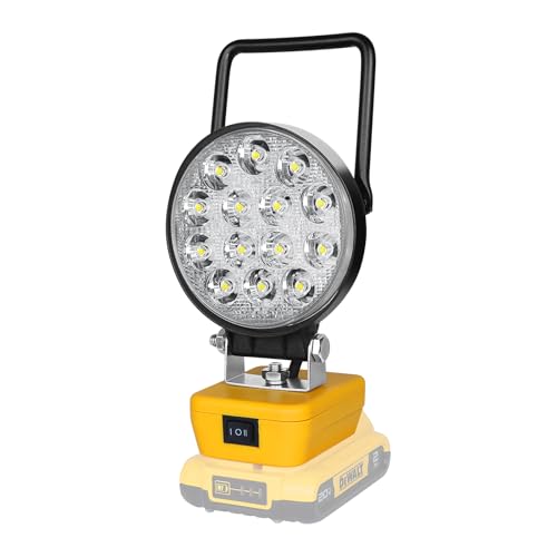 Willpower Cordless LED Work Light for Dewalt 18V/20V Battery, 4'' 42W LED Floodlight for Outdoor and Job Site Camping Garage Lighting, Low Voltage Protection, USB & Type-C Charging Port (No Battery)