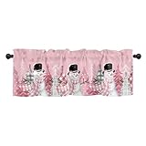 Generisch Christmas Curtains,Weihnachtsvorhänge Weihnachtsgardinen Kurz,Scheibengardinen Weihnachten,Snowman Christmas Window Curtains Kitchen Bedroom Living Room Christmas Snowman Valances (E)