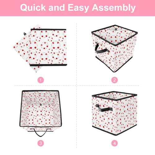 Boîte de rangement pliable avec poignées solides et motif bouée rouge originale