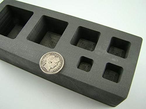 Miniatura 4 de Molde de grafito de alta densidad 1/4-1/2-1-2-5-10oz barra de oro alto cubo cuadrado de cobre