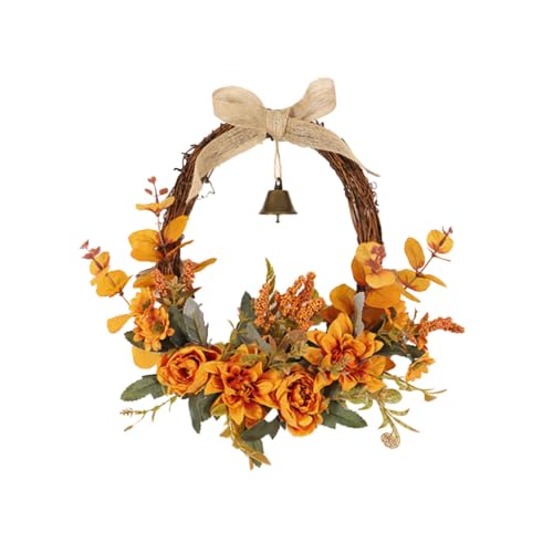 Harvest Fall Wreath for Front Door with Led Lights, Farmhouse Fall Decor, - image 3