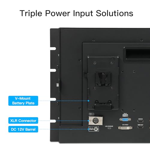 Image of ANDYCINE C173S3 17.3 inch Inch 7RU Rack Mount Broadcast LCD Director 1920x1080 Resolution 4K HDMI 3G-SDI Input and Output Broadcast Production Monitor,Desktop Director's Monitor with YPbPr, Video