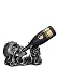 Produktbild DWK Gargle of Wine Skeleton Skull in Flames Decorative Wine Bottle Holder Kitchen