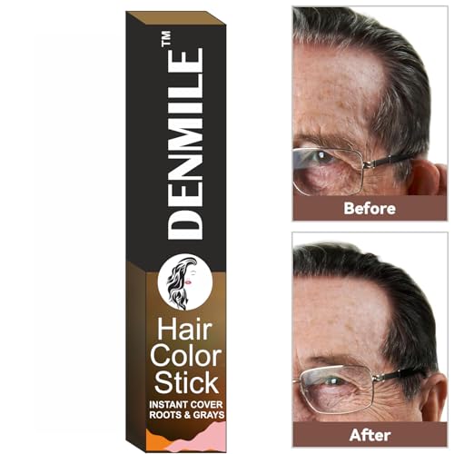 Image of DENMILE Black Hair Dye Pencil for Men & Women Grey Hair Coverage Touch Up Stick Instant Hair Colour Stick Cute Colour Hair Dye Root Touch Up for Grey Hair Concealer Women