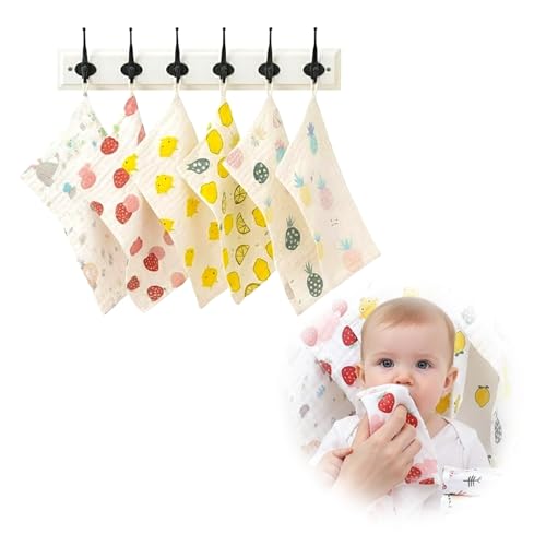 Image of BabyGo Muslin Baby Washcloths - 6 Layer Ultra Soft Cotton Baby Towels | Highly Absorbent Face Towels for Newborns, Kids & Toddlers | Quick Dry Burp Cloths & Bath Essentials (Large) - Pack of 5