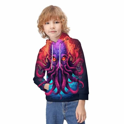 Pull pieuvre 3D rose, le cadeau d'hiver original pour ado 13-15 ans - 3