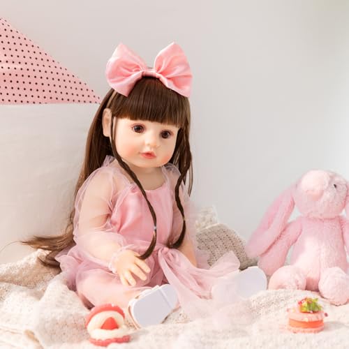 Muñeca bebé realista Reborn 22 pulgadas con silicona miniatura 4
