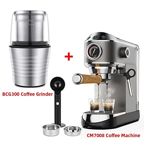 KNOKR 20 bar halbautomatische Kaffeemaschine, mit Milchdampfaufschäumerstab für Espresso, Cappuccino, Latte und Mokka (Color : CM7008 N BCG300, Size : EU) 3 KNOKR 20 bar halbautomatische Kaffeemaschine, mit Milchdampfaufschäumerstab für Espresso, Cappuccino, Latte und Mokka (Color : CM7008 N BCG300, Size : EU)
