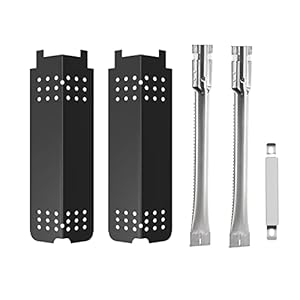 BBQ-PLUS Grill Parts for Charbroil Classic 280 2 Burner 463613717 463647018 463672717 463672817 G215-0203-W1 G320-0200-W1A,Heat Plates/Grill Burner/Carryover Tube for Charbroil Classic Grill Parts