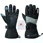 COFIT Ski Gloves for Men and Women, 3M Thinsulate C100 Insulated Winter Gloves Waterproof Windproof Touchscreen Snow Gloves for Skiing, Snowboarding, Hiking & Outdoor Work - Black XL