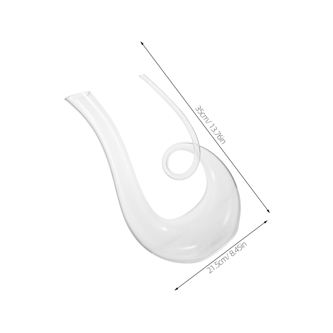 FOMIYES Decanter per Vino in Vetro Trasparente 1300ml Design Fondo Piatto Stabile Aeratore per Vino Rosso da Bar e Casa Caraffa Piccola e Creativa per Servizio e Regalo